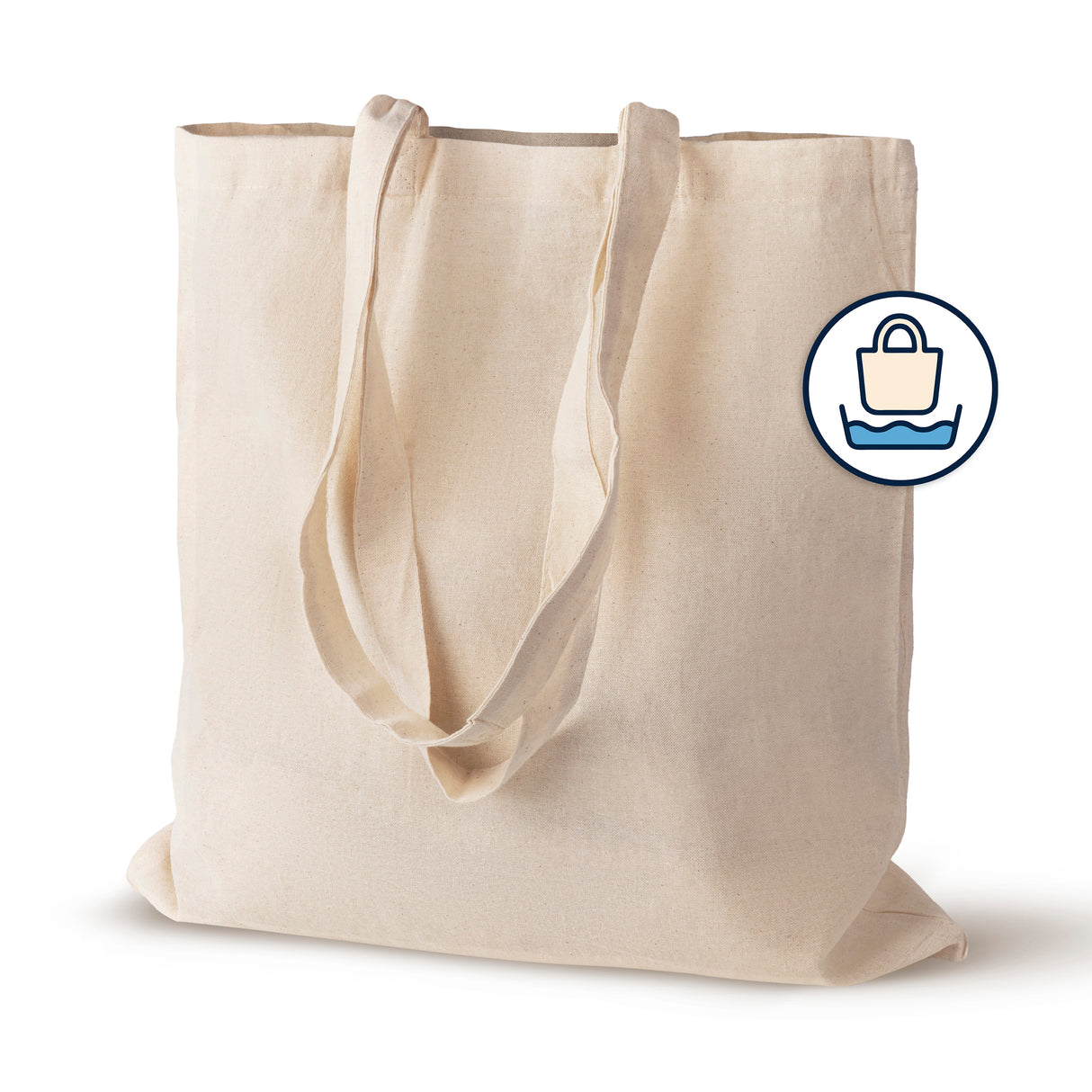 Torba bawełniana 380x420mm Ecru dekatyzowana Uchwyt: 70 cm