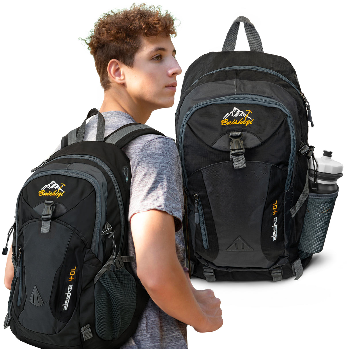 Wodoodporny Plecak Turystyczny Czarny 40L