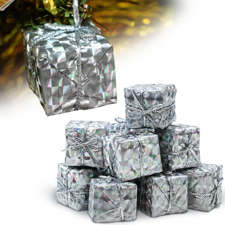 Bombki świąteczne mini prezenty zestaw 12szt.