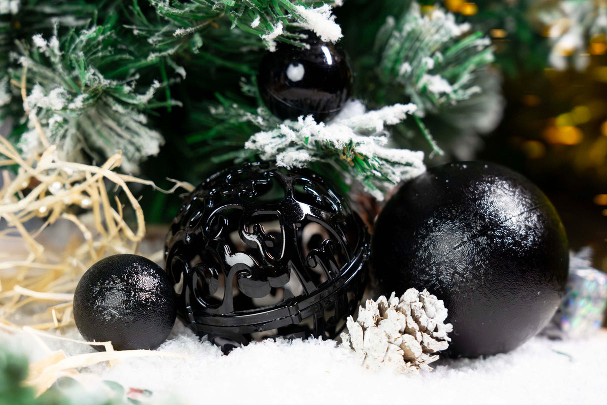 Bombki choinkowe Czarne zestaw 100szt.