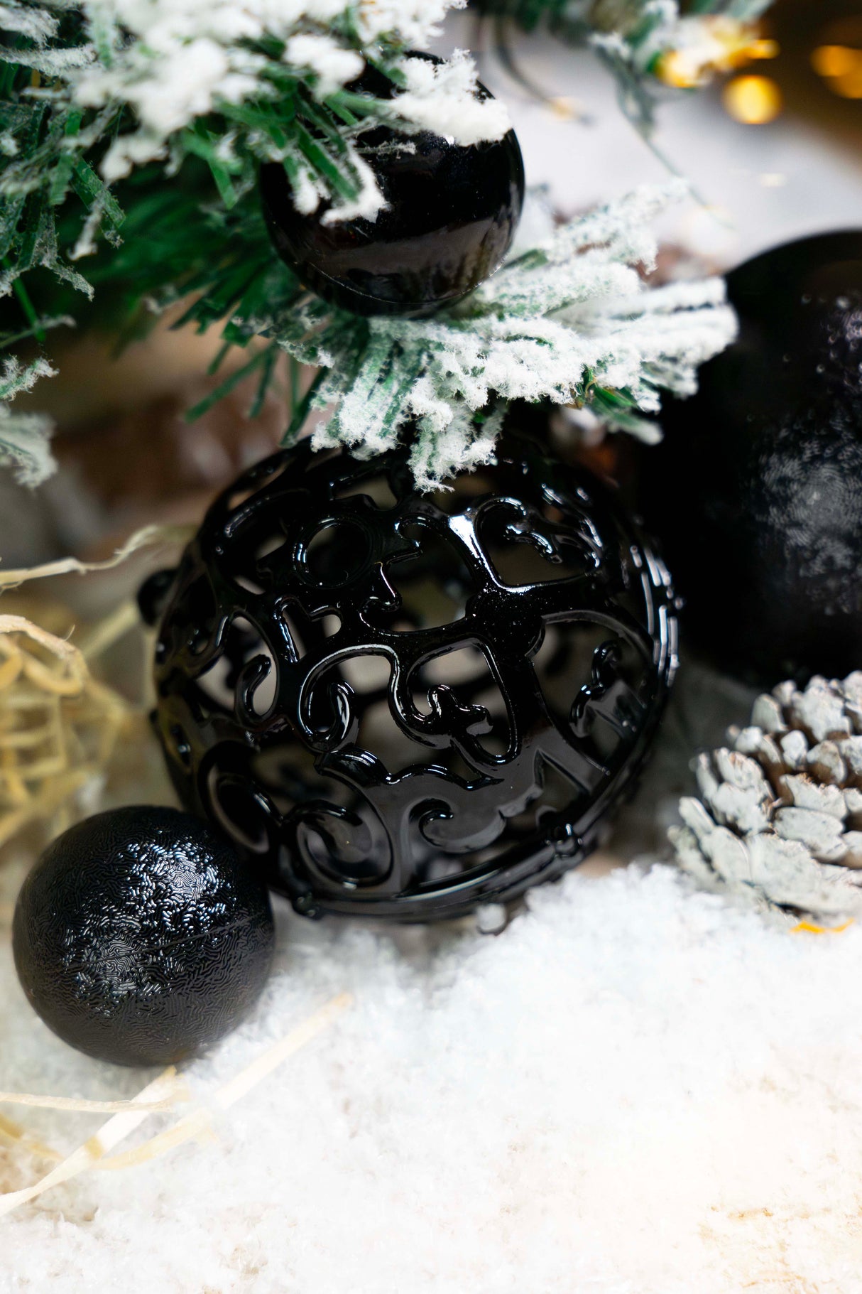 Bombki choinkowe Czarne zestaw 100szt.