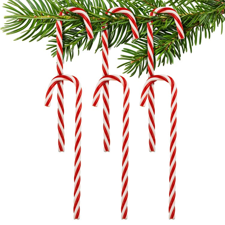 Świąteczne laski na choinkę Czerwono-białe 6 szt.