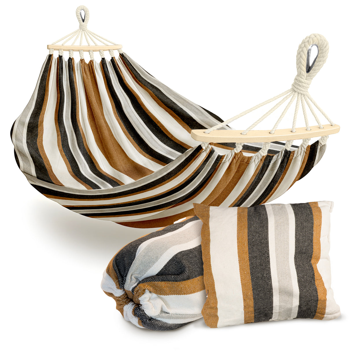 Hamak Ogrodowy XXL Brązowy + Poduszka