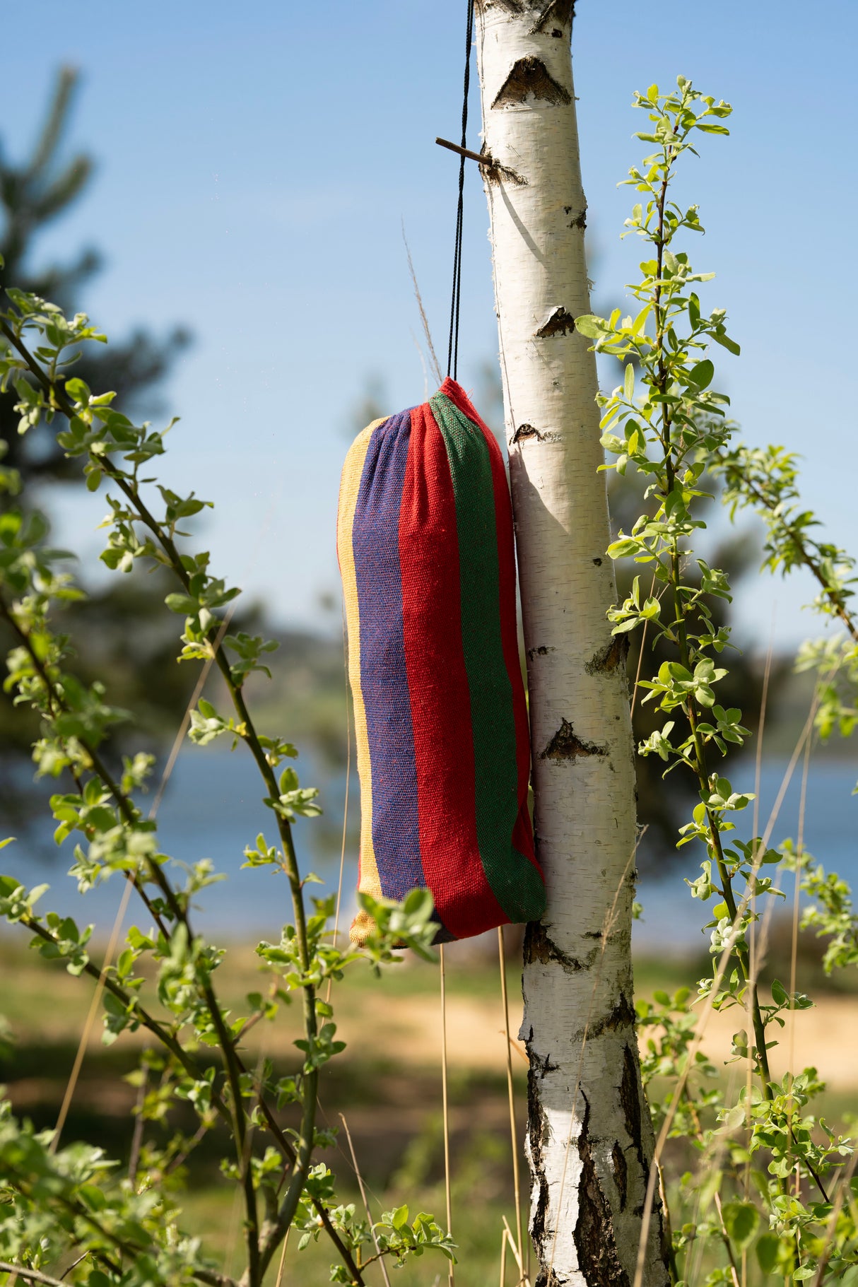 Hamak Ogrodowy XXL Czerwony + Poduszka