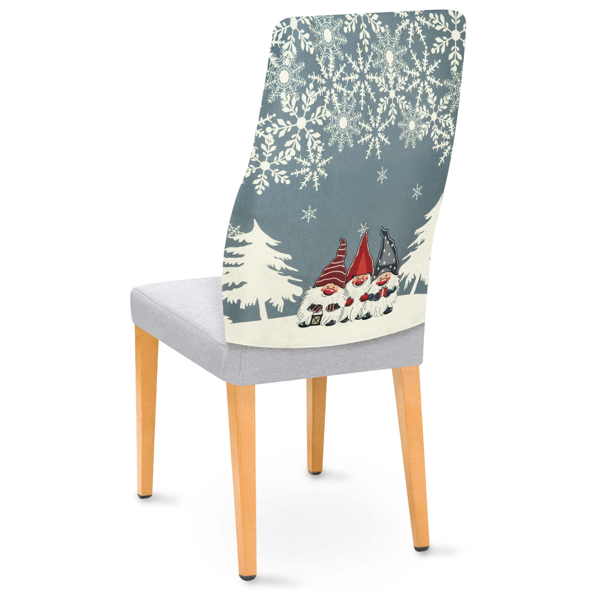 Szary pokrowiec dekoracyjny na krzesło Gnomy