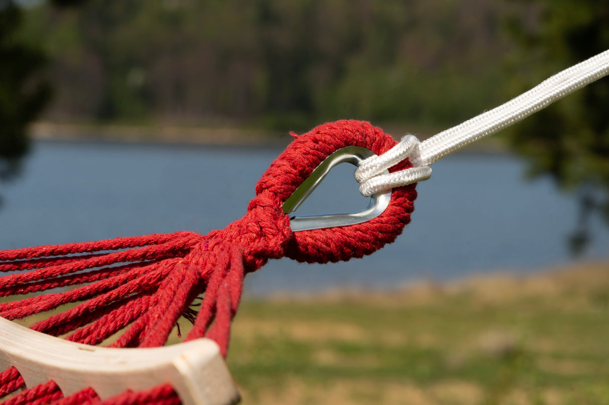 Hamak Ogrodowy XXL Czerwony + Poduszka