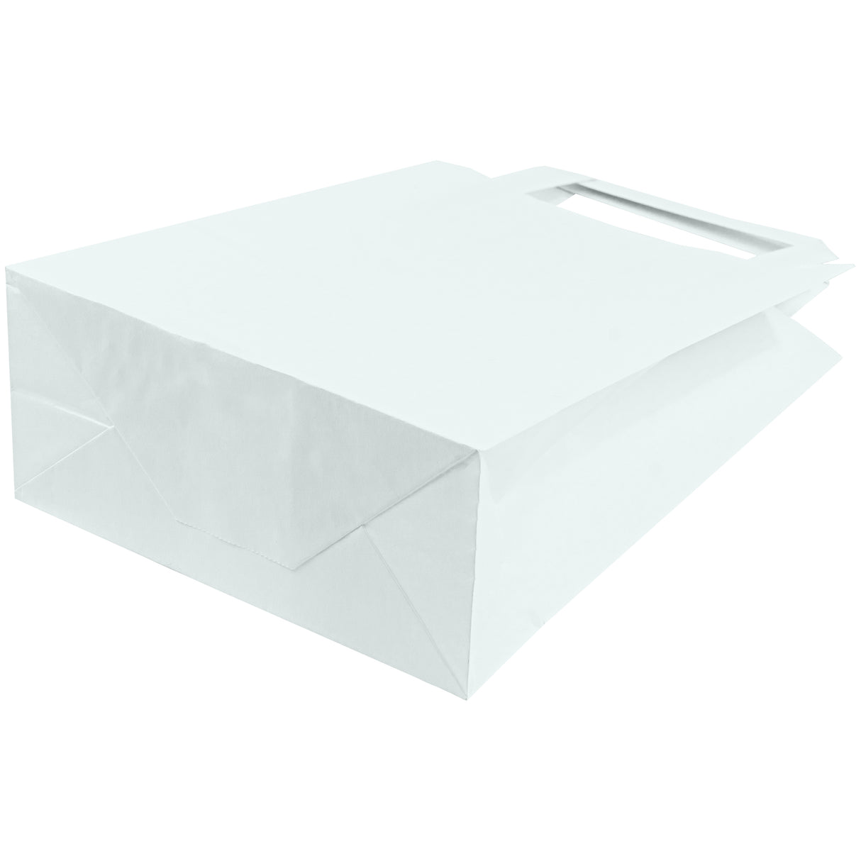 Torba papierowa z uchwytem płaskim 180x80x230mm Biała