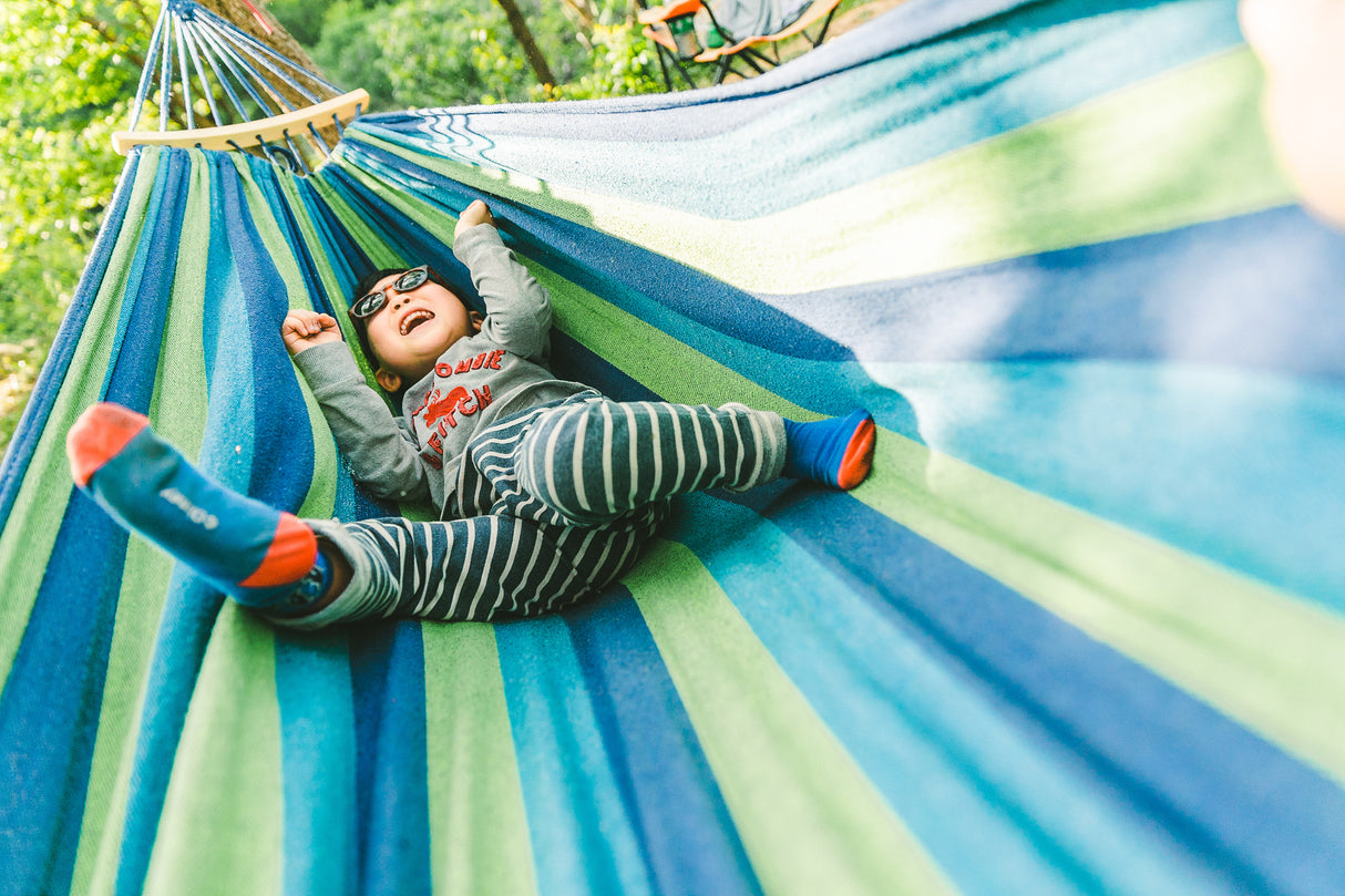Hamak Ogrodowy XXL Niebieski + Poduszka