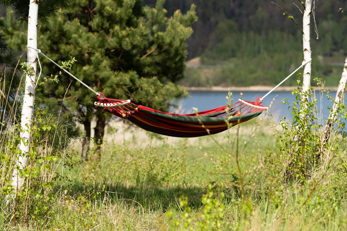 Hamak Ogrodowy XXL Czerwony + Poduszka