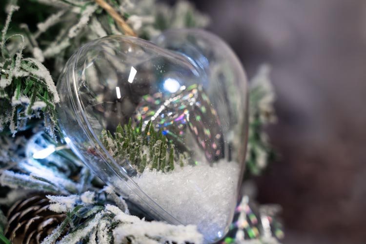 Bombki przezroczyste akrylowe Serce 5szt.