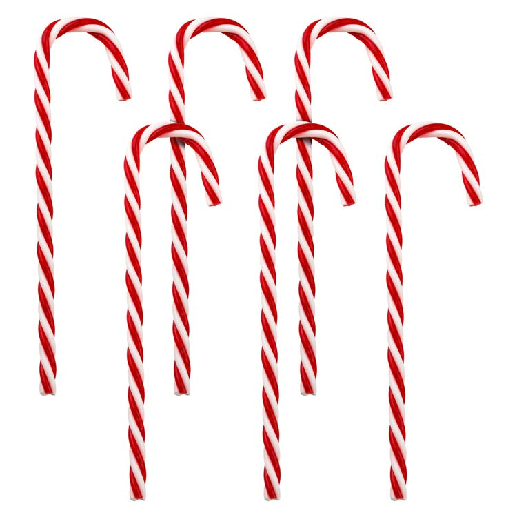 Świąteczne laski na choinkę Czerwono-białe 6 szt.