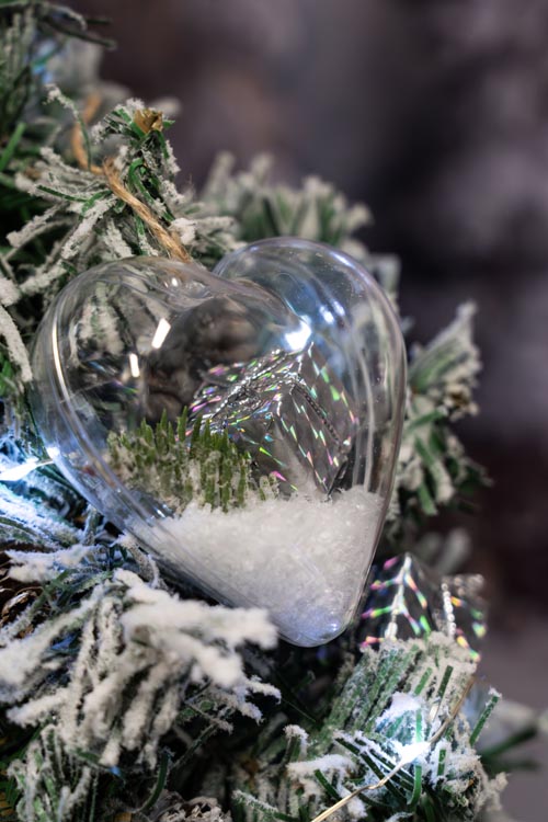 Bombki przezroczyste akrylowe Serce 5szt.