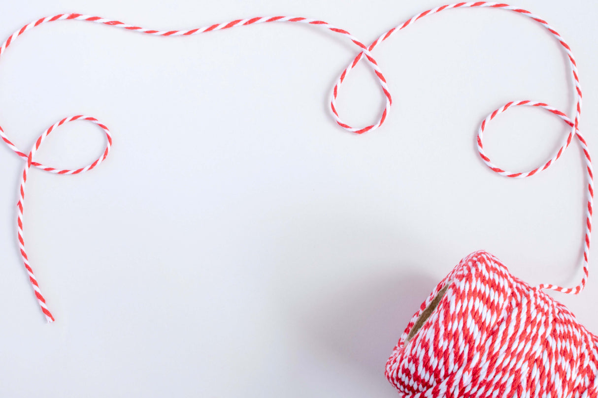 Sznurek bawełniany świąteczny Czerwono-biały