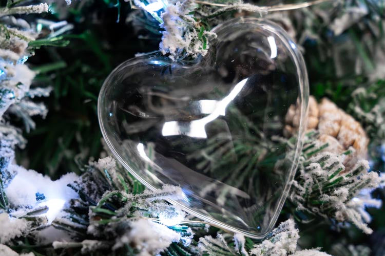 Bombki przezroczyste akrylowe Serce 5szt.