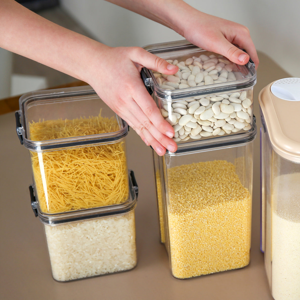 Pojemniki na Żywność Kwadratowe Plastikowe Zestaw 5 szt