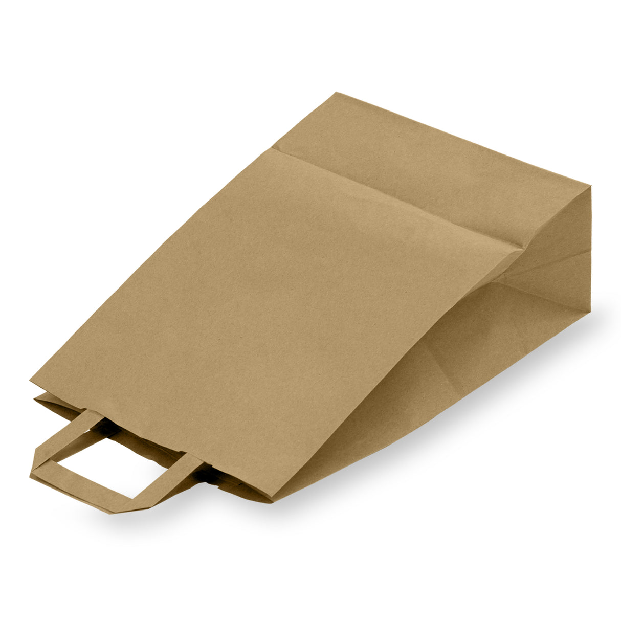 Torba papierowa z uchwytem płaskim 260x140x300mm Brązowa