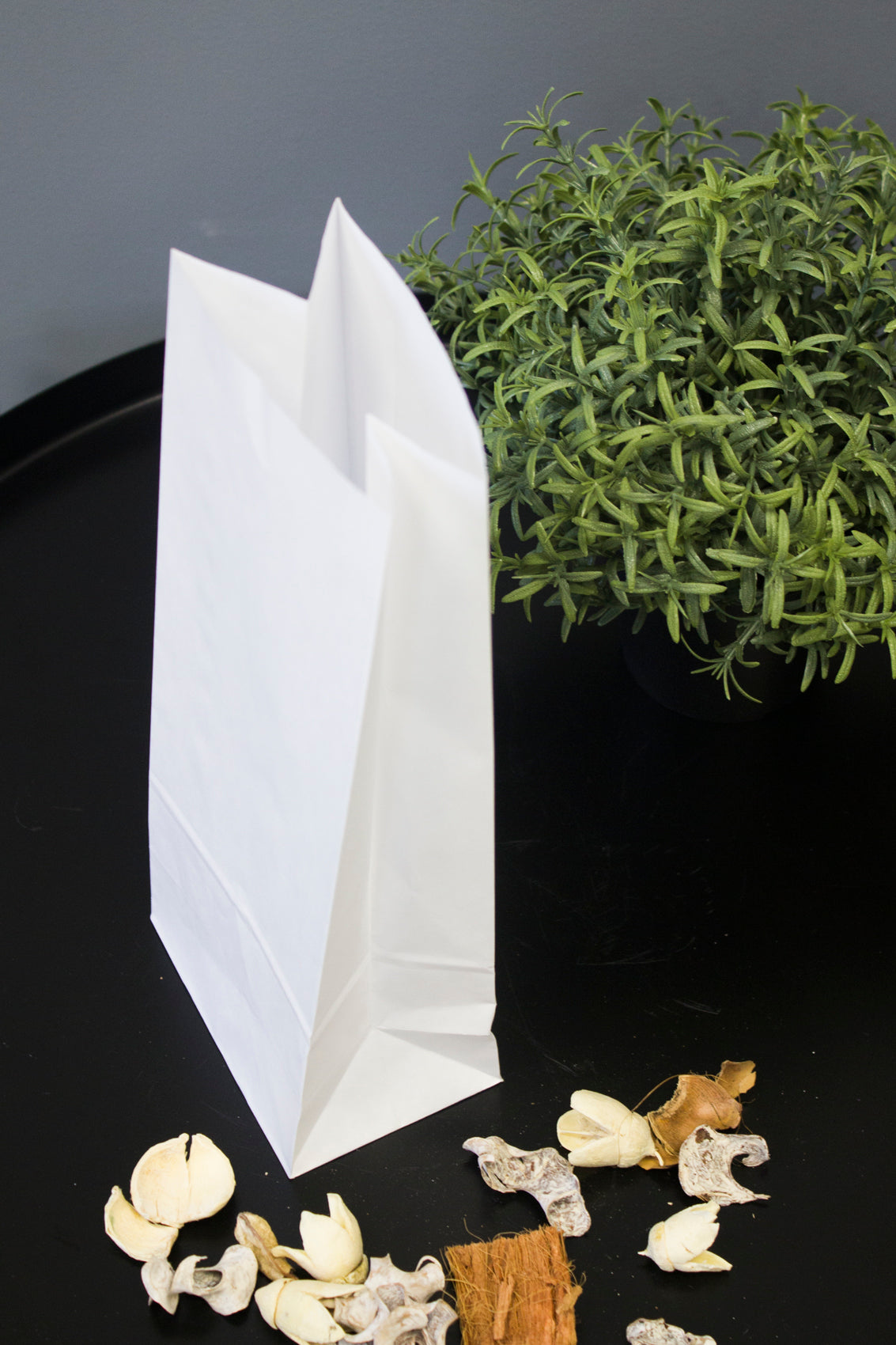 Torba papierowa klockowa 100x70x260mm Biała