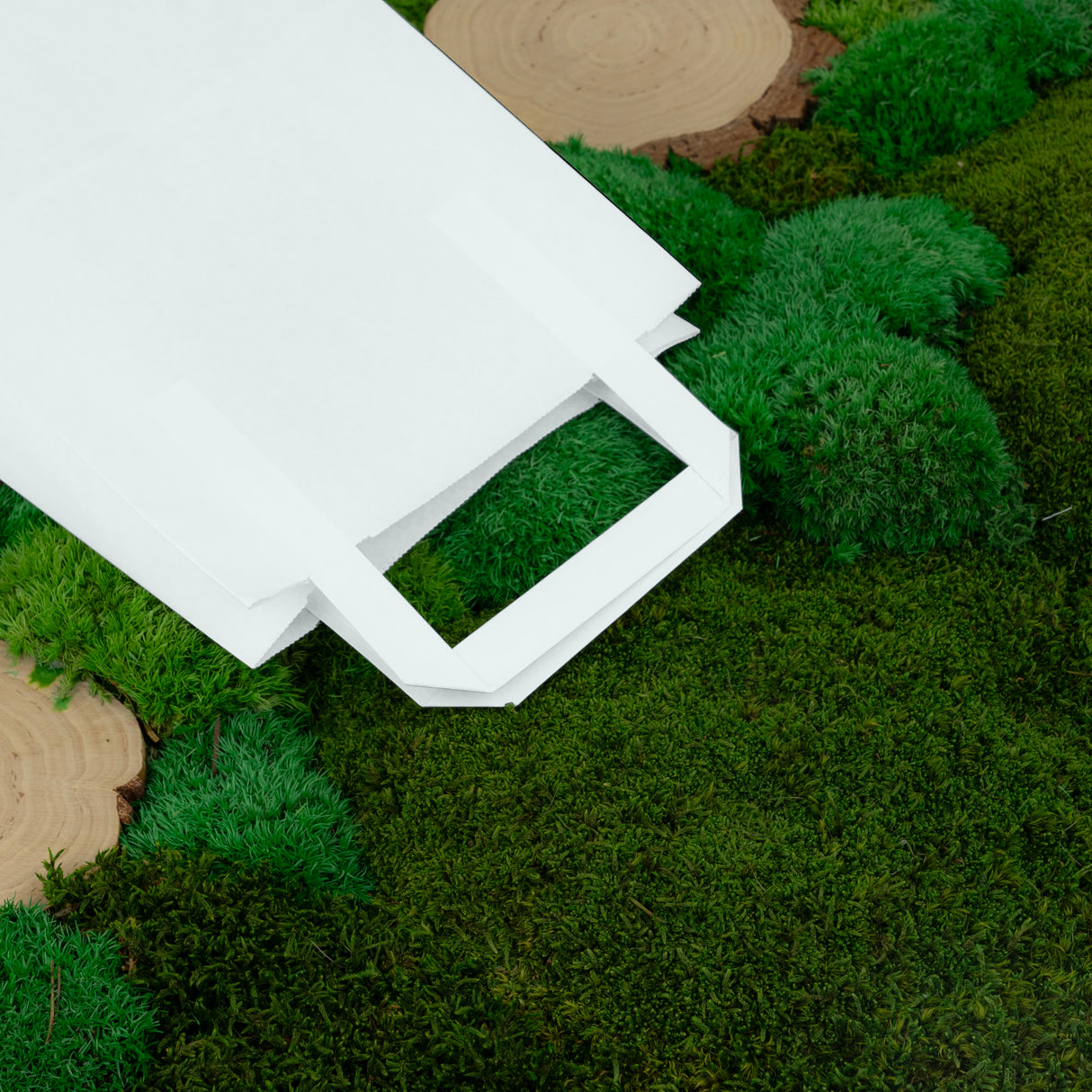 Torba papierowa z uchwytem płaskim 180x80x230mm Biała