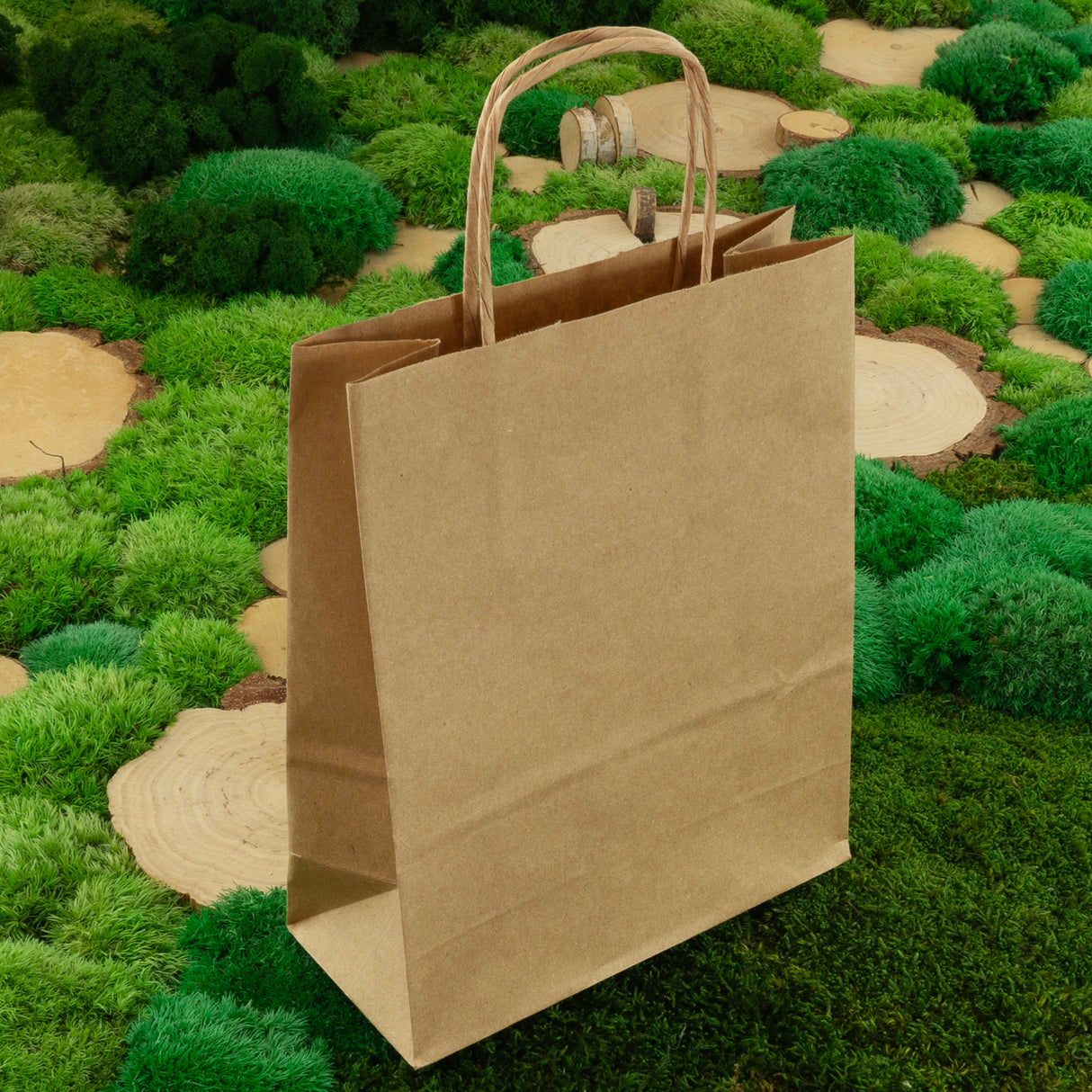 Torba papierowa z uchwytem skręcanym 180x80x225mm Brązowa