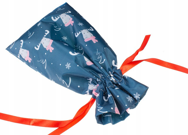 Woreczek poliestrowy 20x35cm Renifer biały