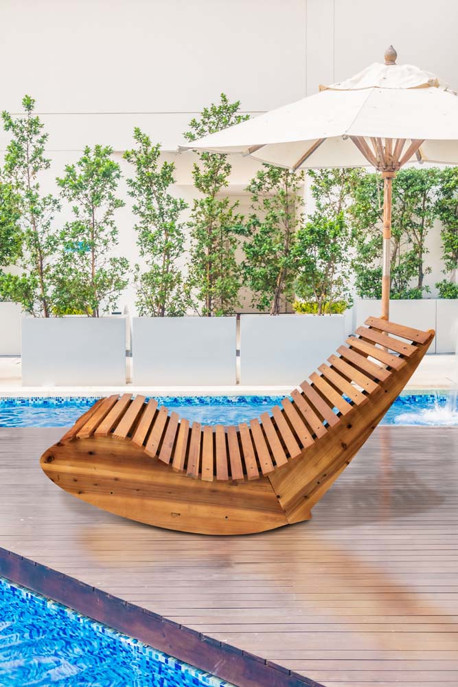 Leżak Bujany Drewniany