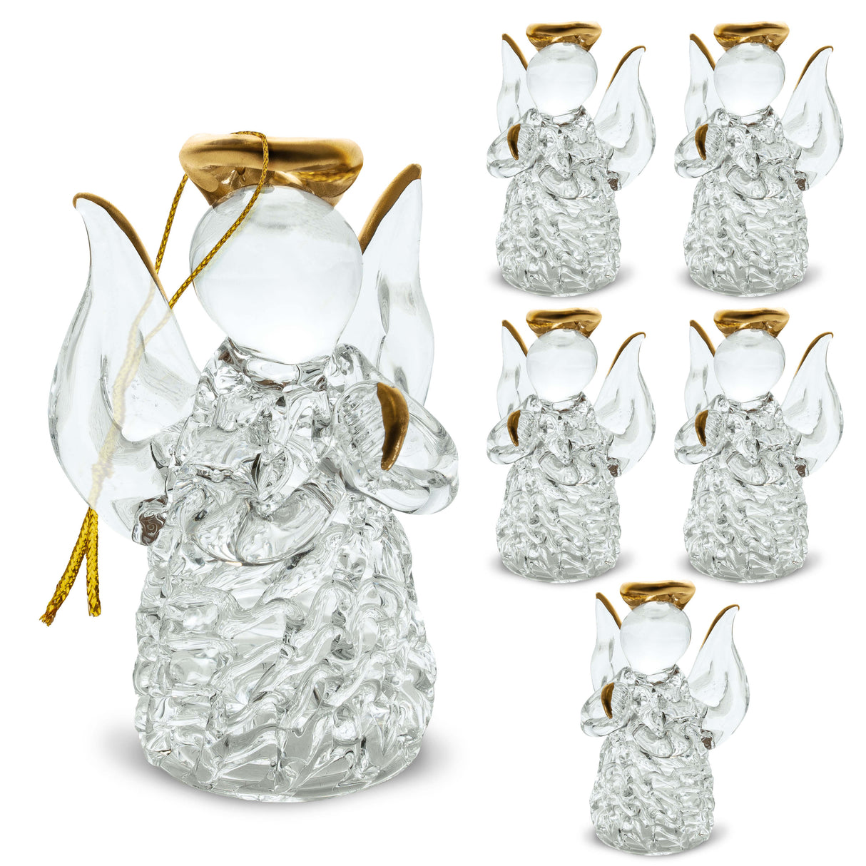 Kryształowe Aniołki na choinkę 6 szt.