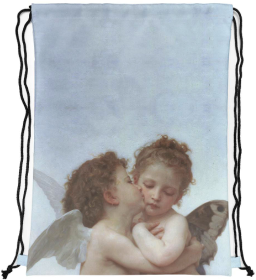 Plecak worek poliestrowy z nadrukiem Aniołki Biały