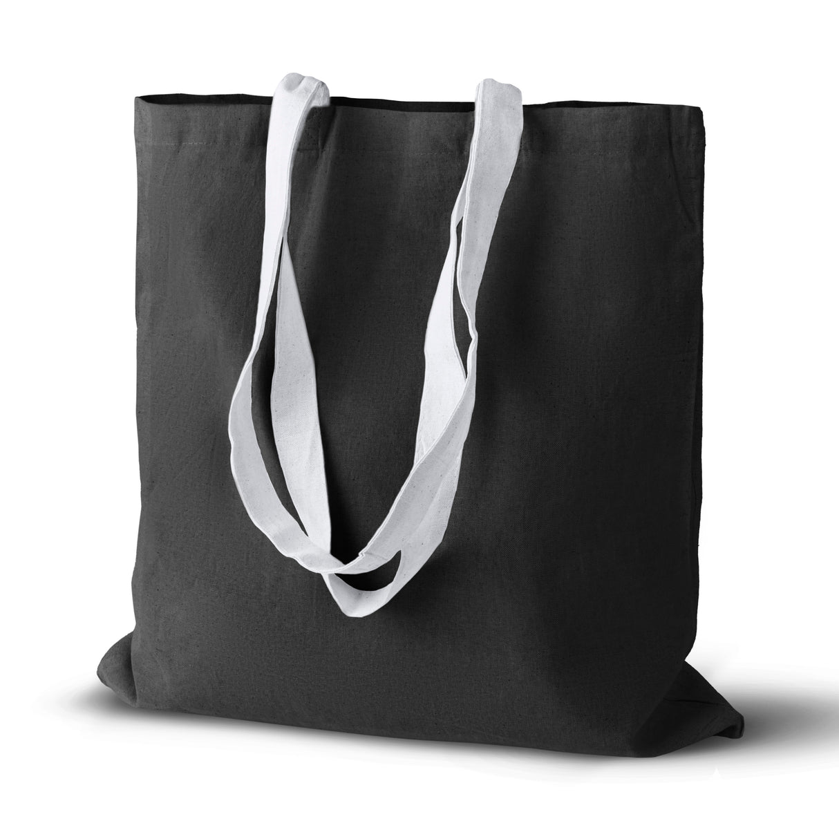 Torba bawełniana 380x420mm Czarna Uchwyt: 70cm