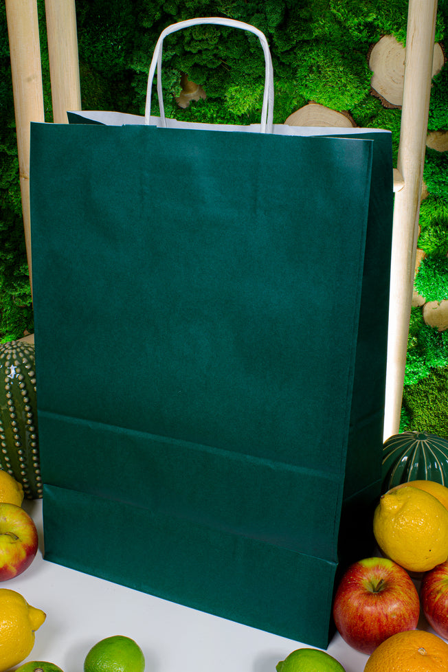 Torba papierowa 305x170x425mm Ciemnozielona
