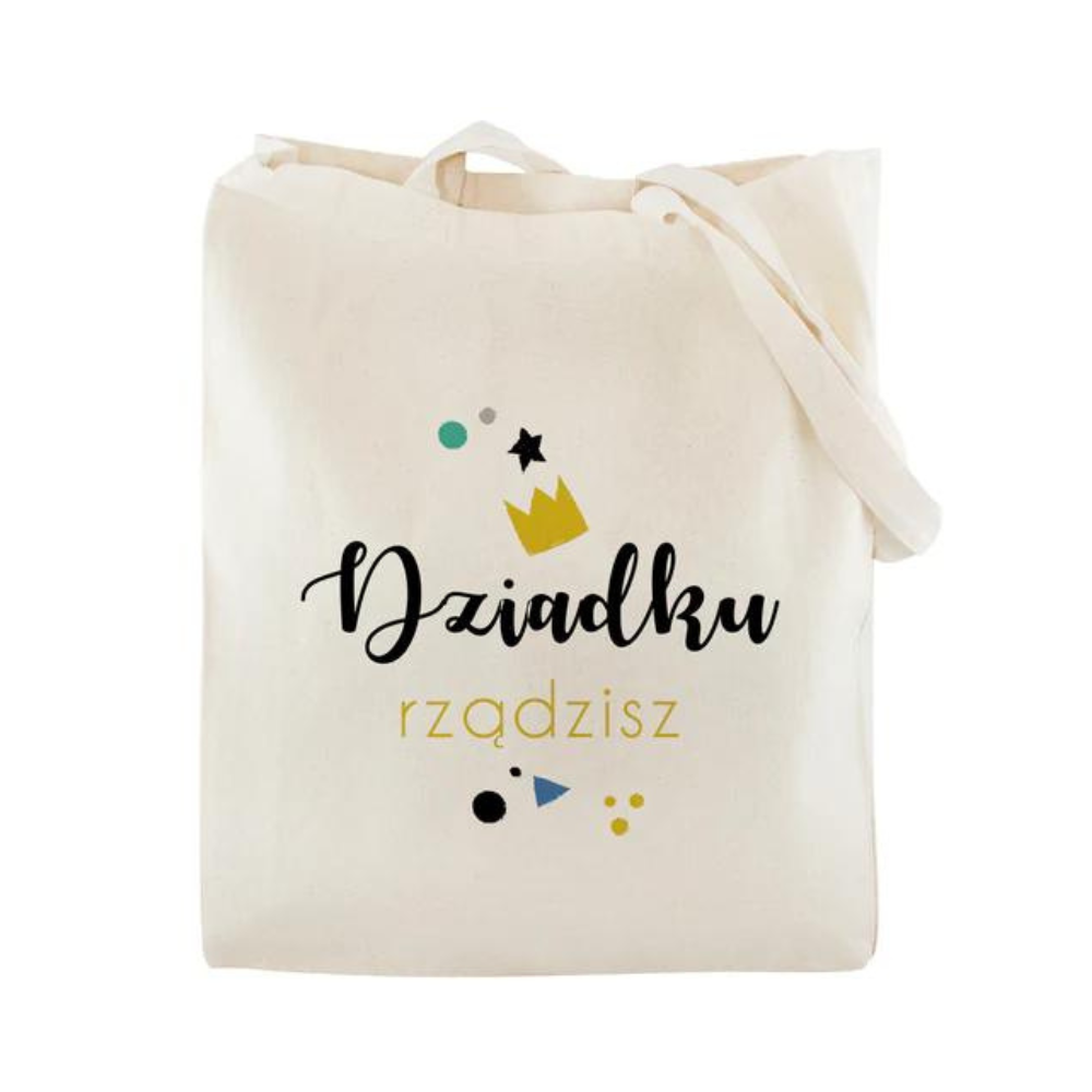 Torba Bawełniana Dziadku Rządzisz Prezent na Dzień Dziadka Ecru