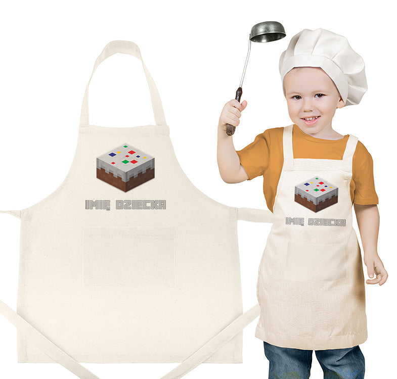 Fartuch dziecięcy MINECRAFT CAKE + IMIĘ
