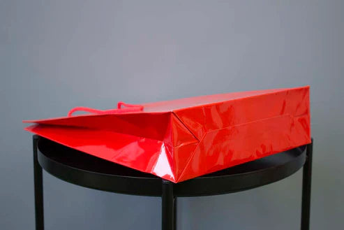 Torba laminowana z uchwytem sznurkowym 300x100x400mm Czerwona