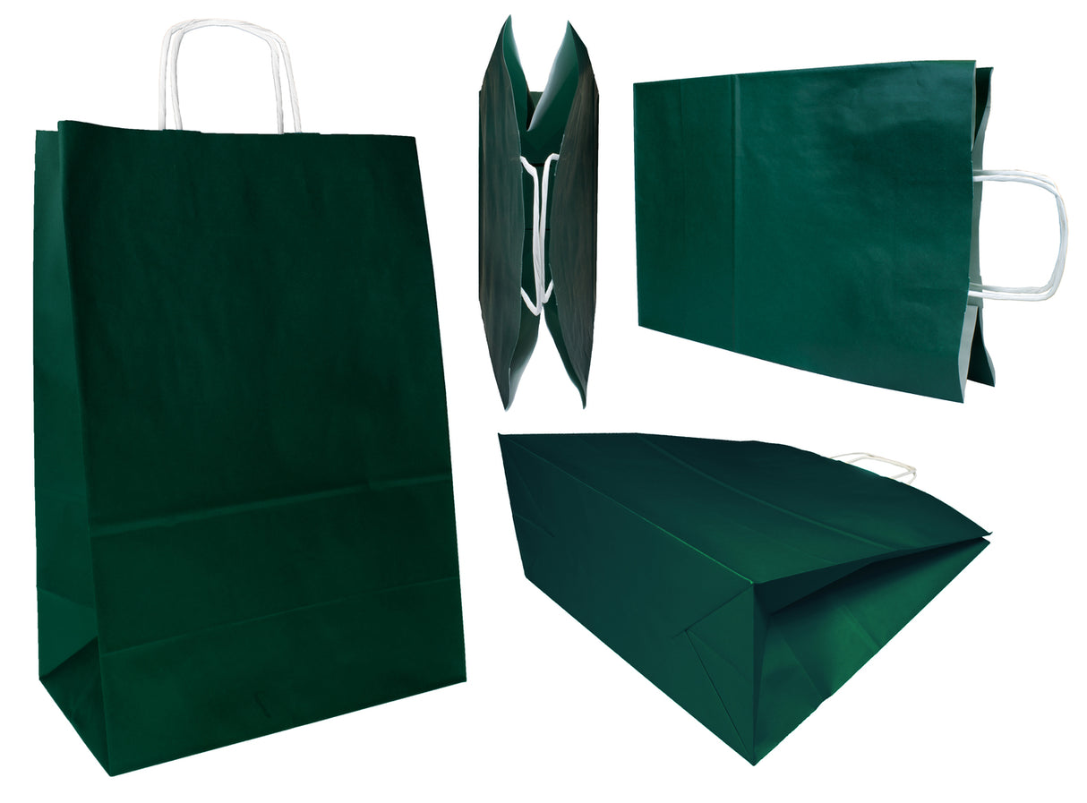 Torba papierowa 305x170x425mm Ciemnozielona