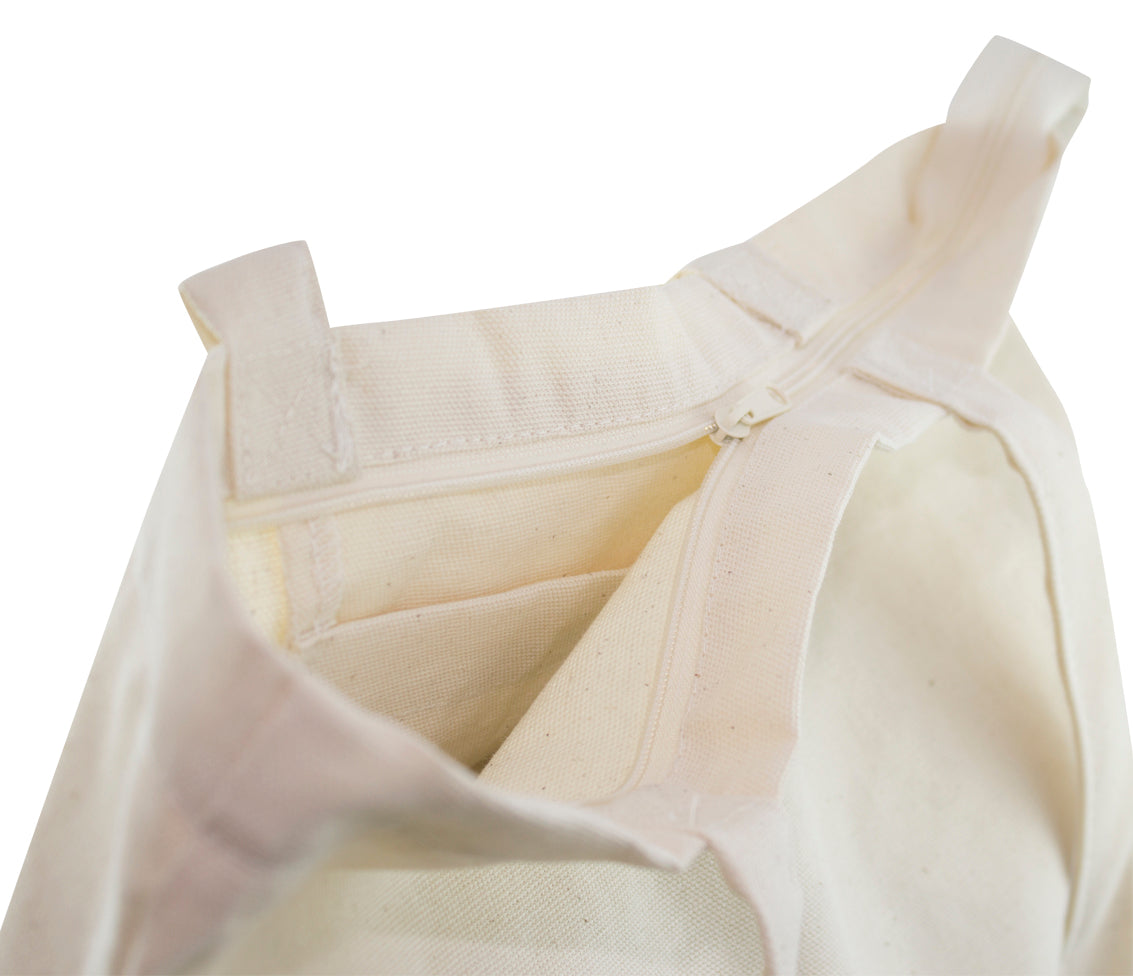 Torba shopper materiałowa siatka metka ALLBAG 36x8,5x42 ECRU