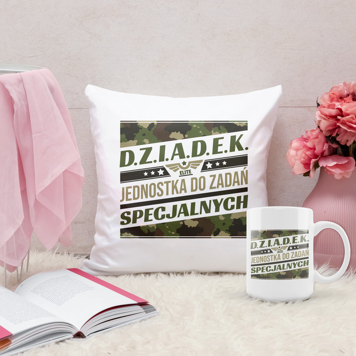 Zestaw Poduszka Kubek Jednostka do zadań specjalnych Prezent na Dzień Dziadka