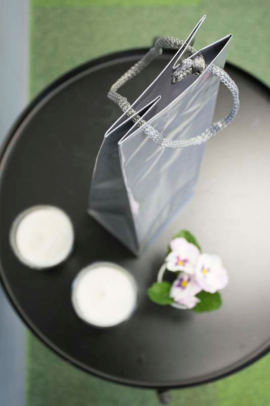 Torba laminowana z uchwytem sznurkowym 110x90x400mm Srebrna