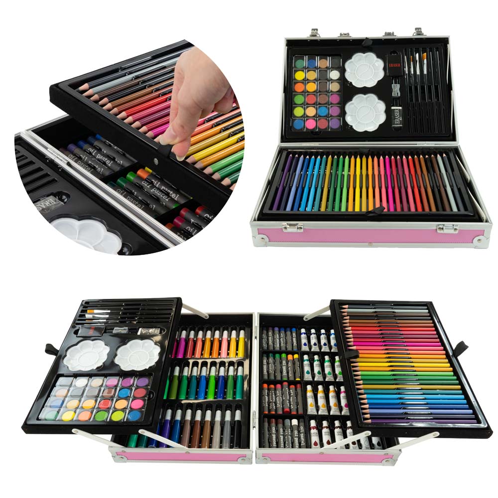 DUŻY Zestaw artystyczny Do Malowania RÓŻOWY