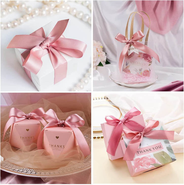 Tasiemka satynowa BRUDNY RÓŻ 25mm