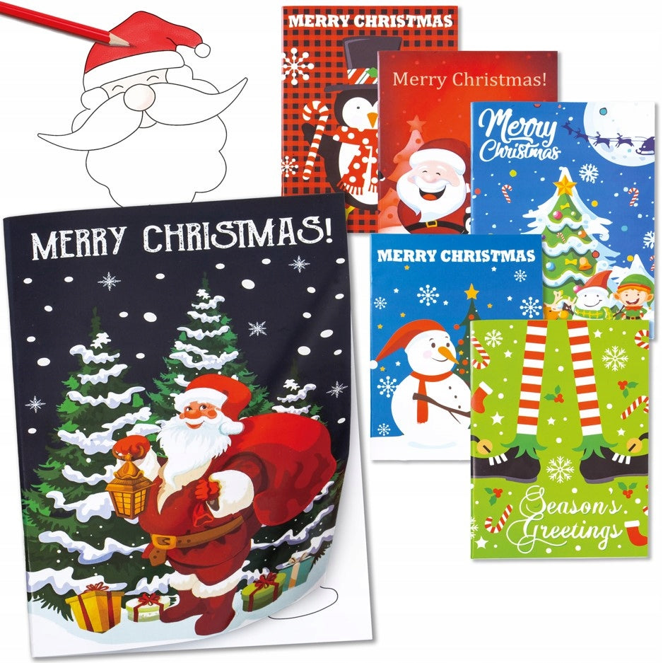 Świąteczne Kolorowanki dla Dzieci Zestaw 6 szt.