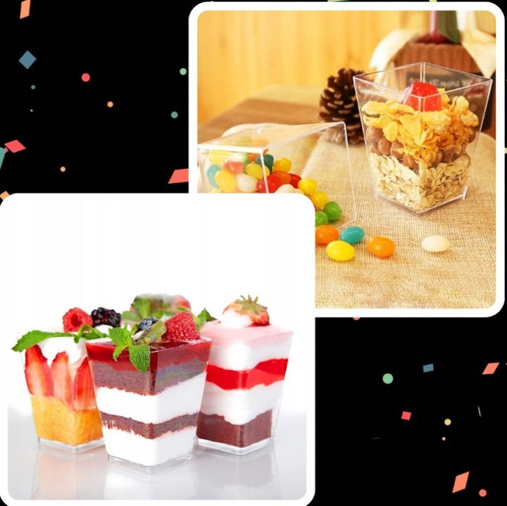 Pucharki do deserów 58ml 50szt + łyżeczki 50szt.