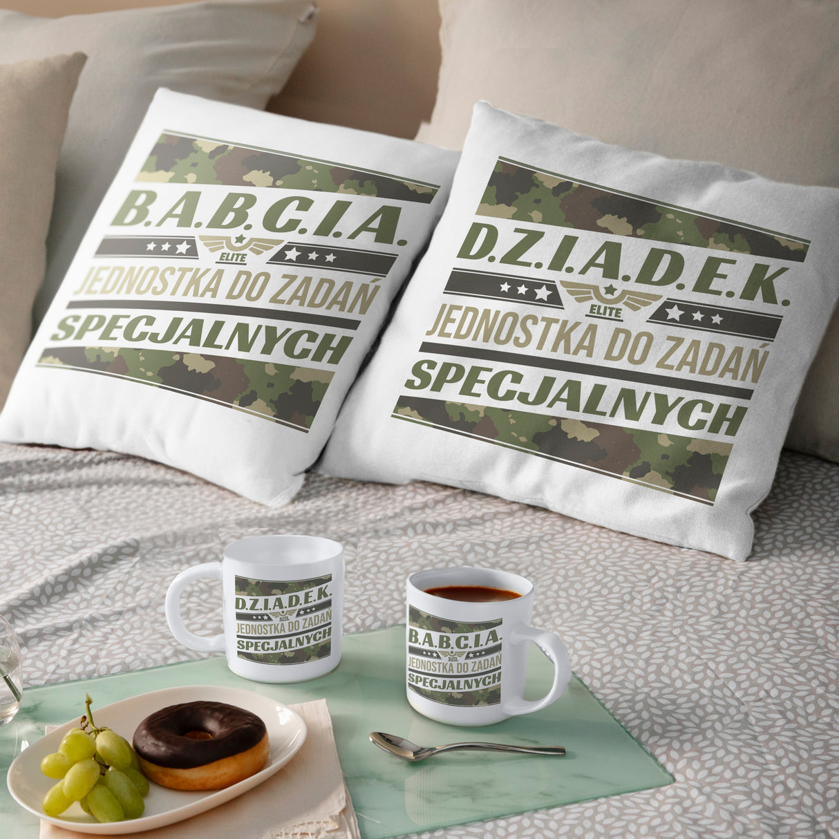 Zestaw Poduszka Kubek Dziadek Babcia Jednostka do zadań Specjalnych Prezent na Dzień Babci i Dziadka
