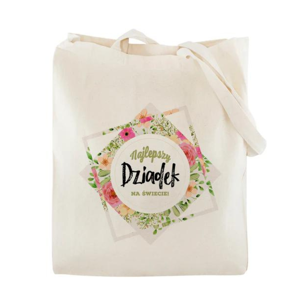 Torba Bawełniana Najlepszy Dziadek Prezent na Dzień Dziadka Ecru