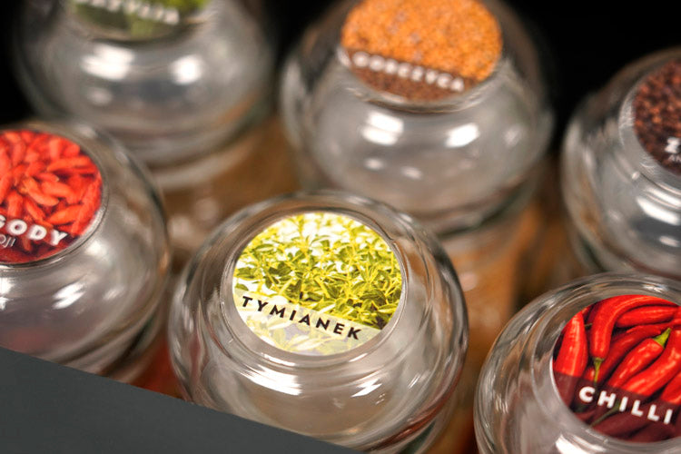 Naklejki na przyprawy KOLOROWE 160szt.