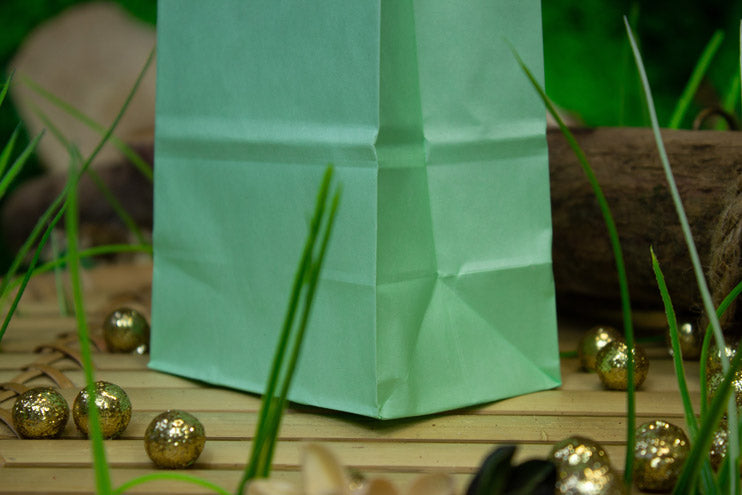 Torba papierowa klockowa 100x70x280mm Zielona