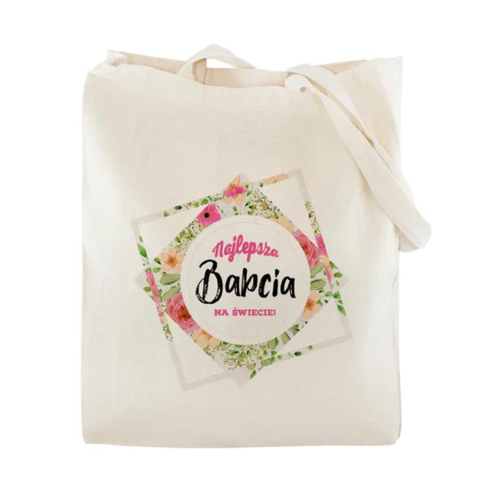 Torba Bawełniana Najlepsza Babcia Prezent na Dzień Babci Ecru