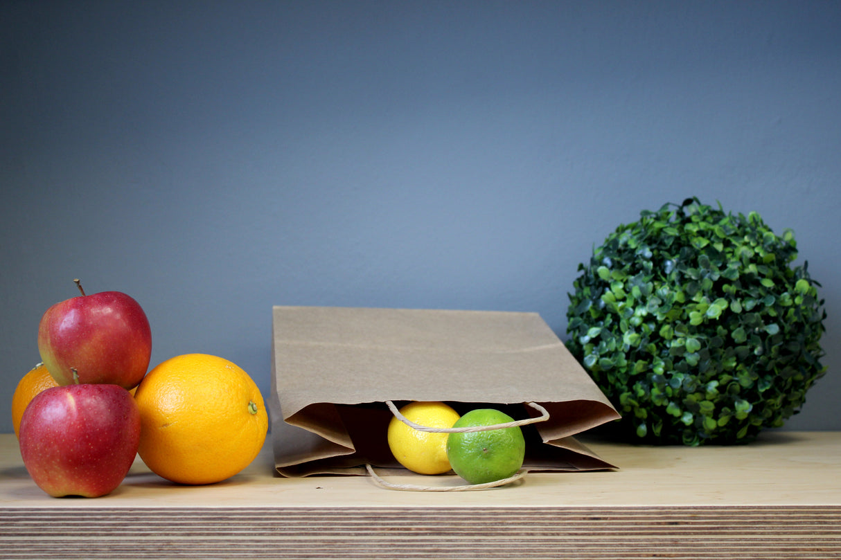 Torba papierowa 240x100x360mm z uchwytem skręcanym Brązowa