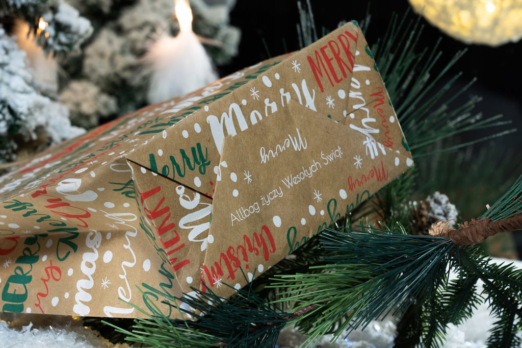 Torba papierowa świąteczna 180x80x220mm Merry Christmas