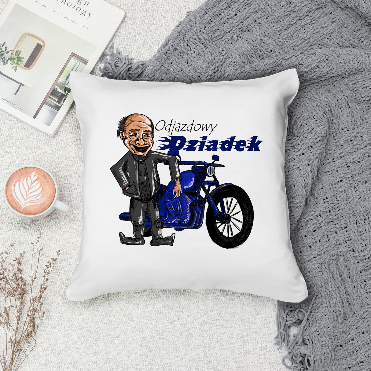 Poduszka na Dzień Dziadka - Odjazdowy dziadek Prezent na Dzień Dziadka