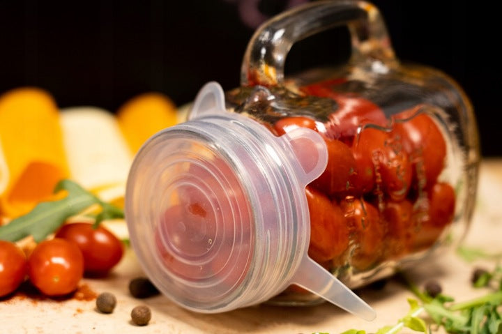 Pokrywki silikonowe do żywności UNIWERSALNE BIAŁE 6szt.