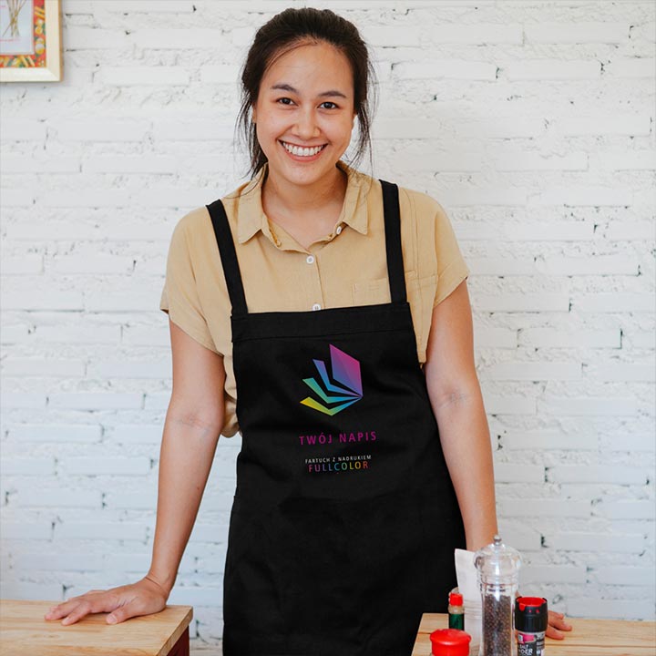 Fartuch kuchenny z własnym nadrukiem CZARNY